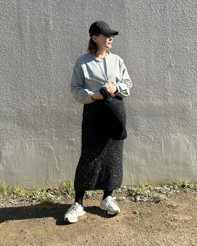 ラメスカートを合わせる♪