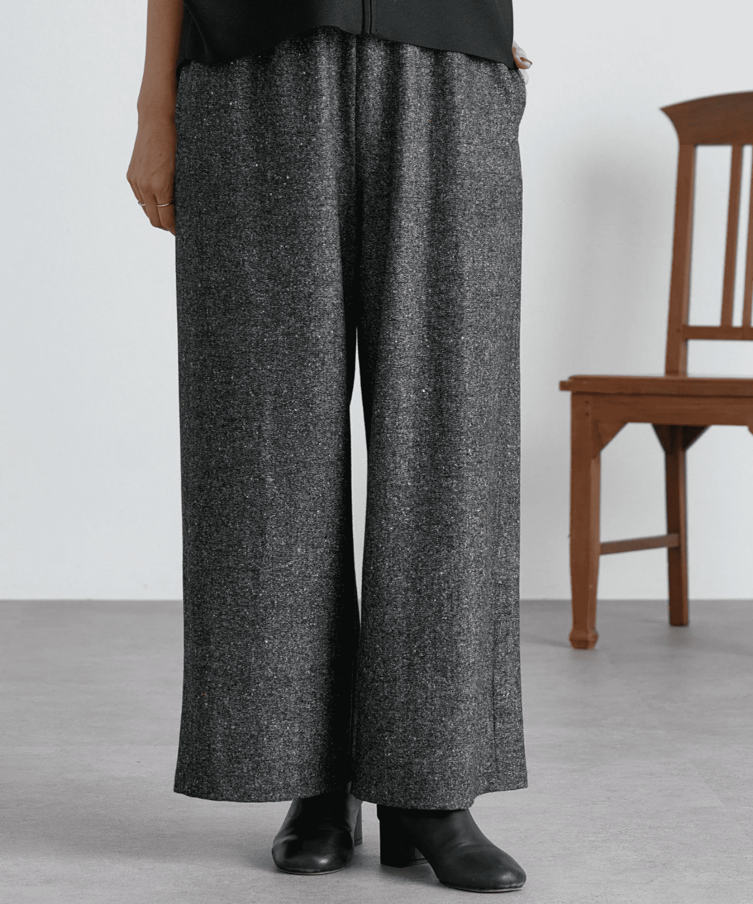 BEARDSLEY ウエストリブネップツイードパンツ