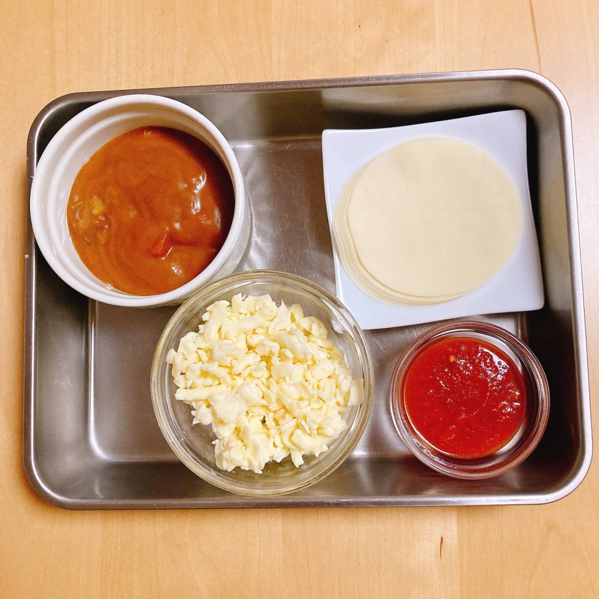 モランボン公式の「餃子の皮でカレーラザニア 」のレシピ