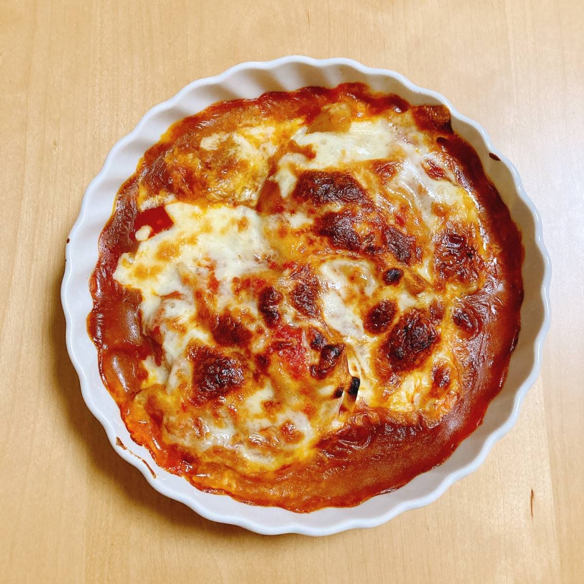 モランボン公式の「餃子の皮でカレーラザニア 」のレシピ