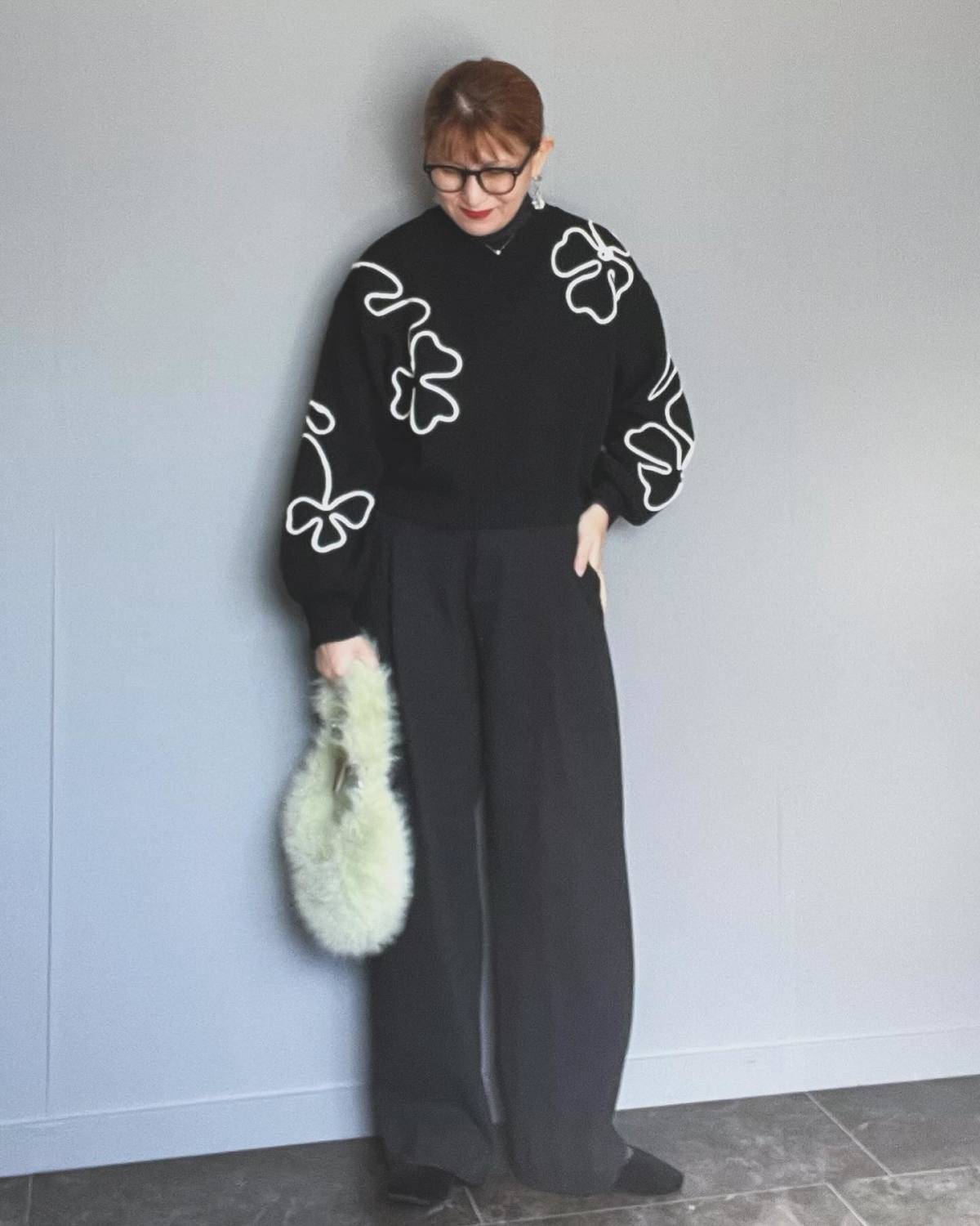 柄カーディガンを主役に♡