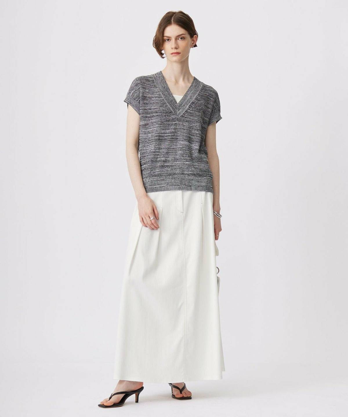 40代のデニムロングスカートコーデ