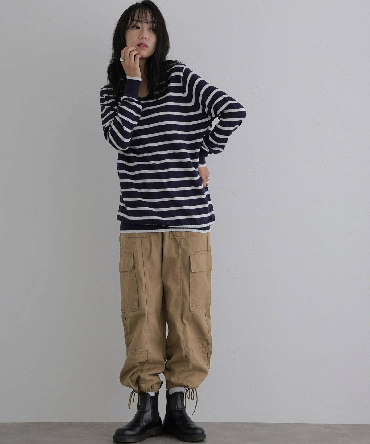 40代のきれいめカーゴパンツコーデ