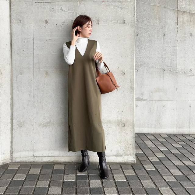 ジャンパースカートを重ね着する！