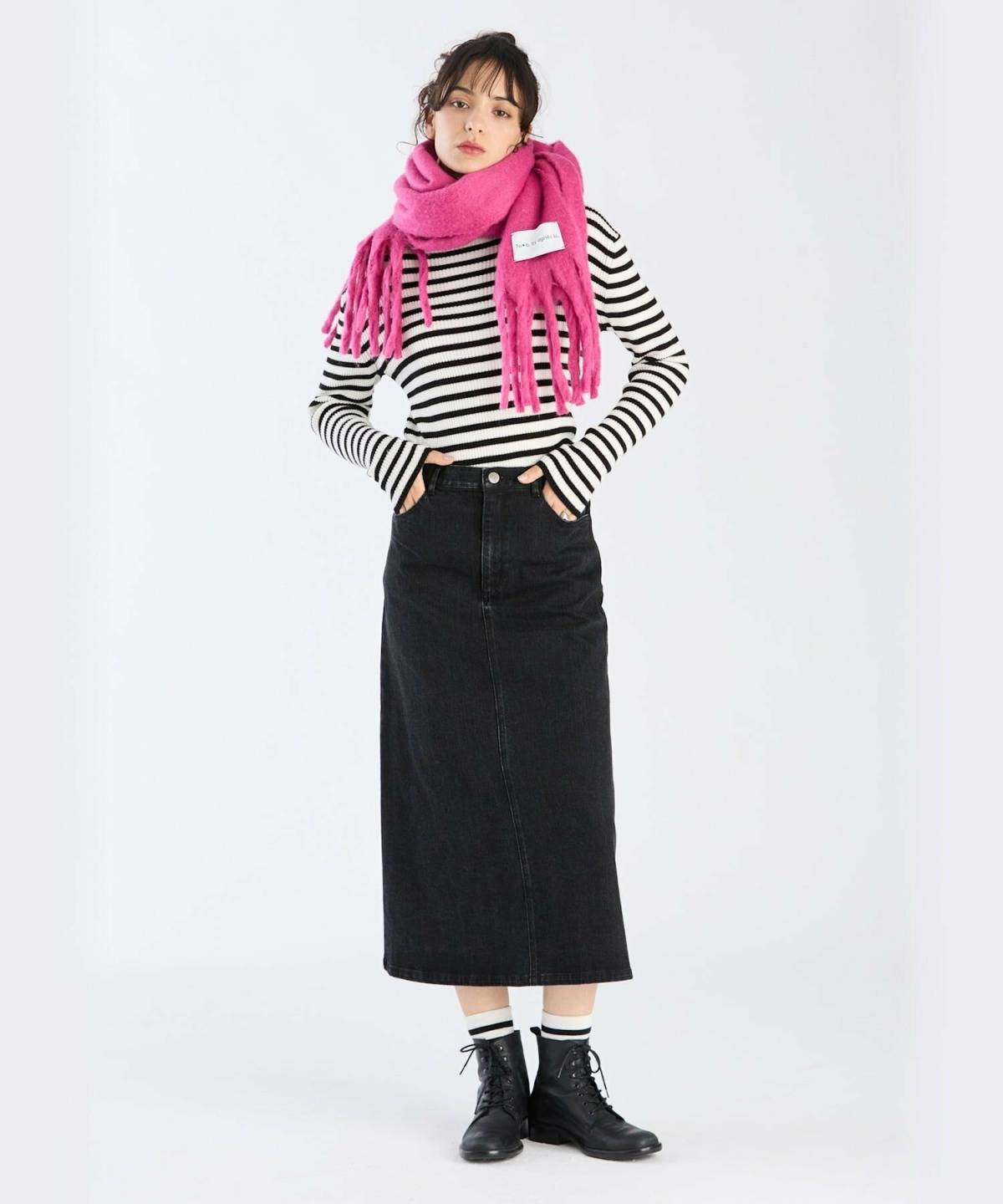 40代のデニムスカートコーデ