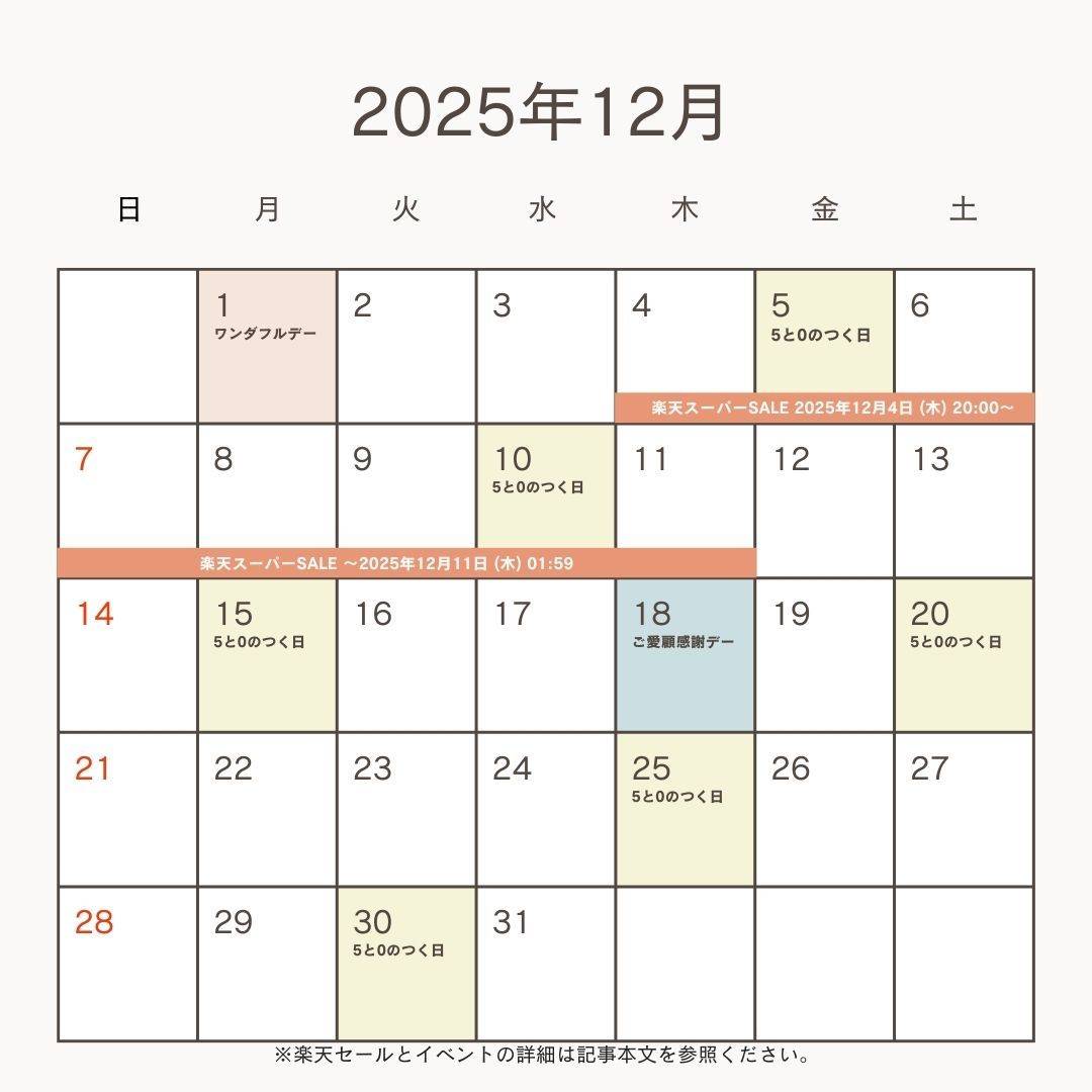 2025年12月の楽天セール&イベント予想カレンダー