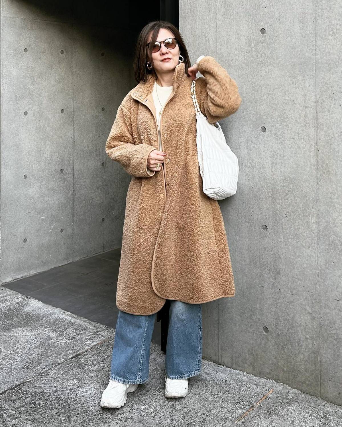 ボアコートを羽織る♪