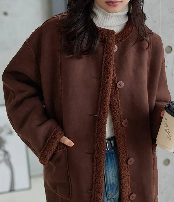 神戸レタス　ムートンリバーシブルショート丈コート