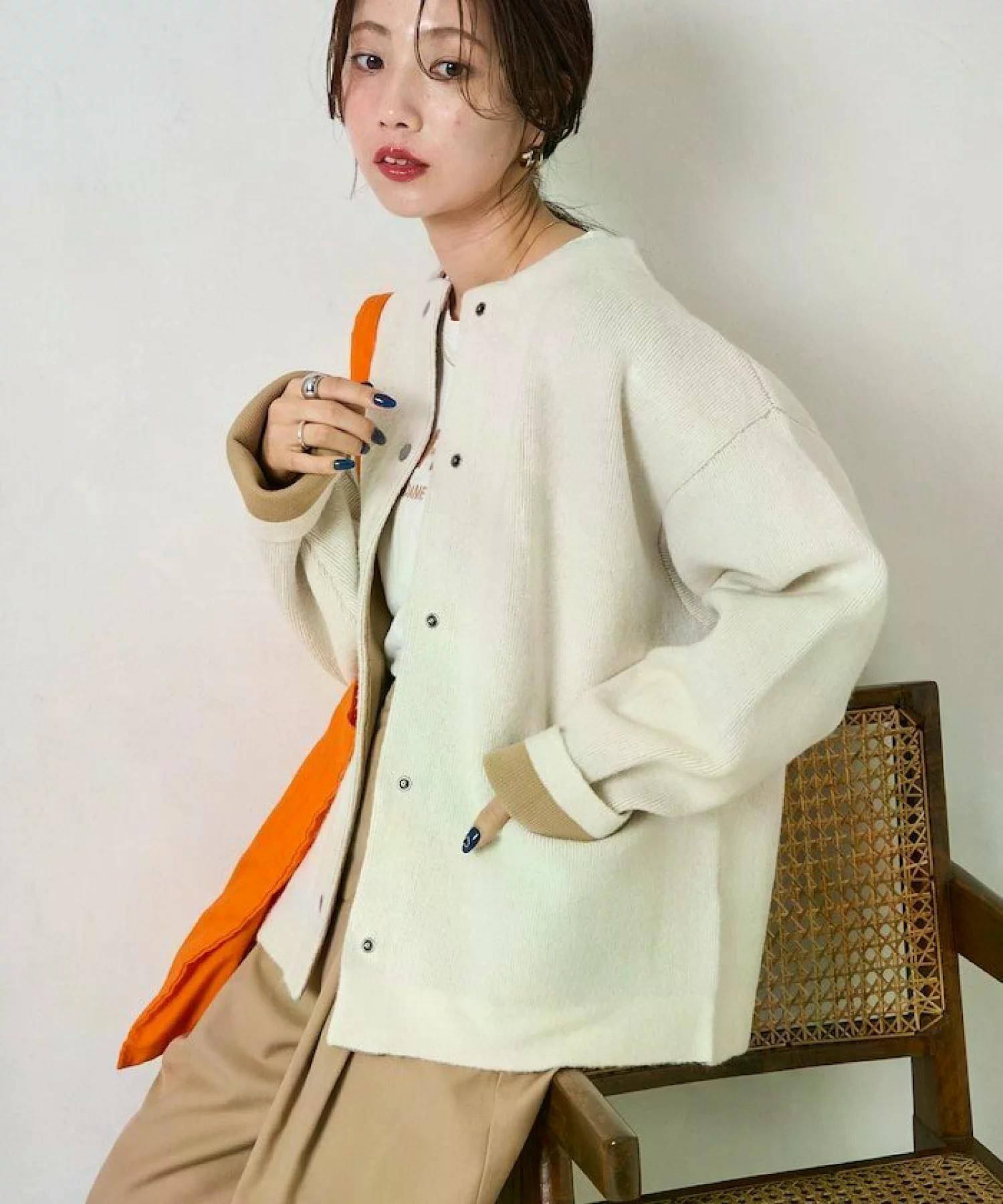 FREAK’S STORE 裏配色 スナップ ニット カーディガン【限定展開】 25AW