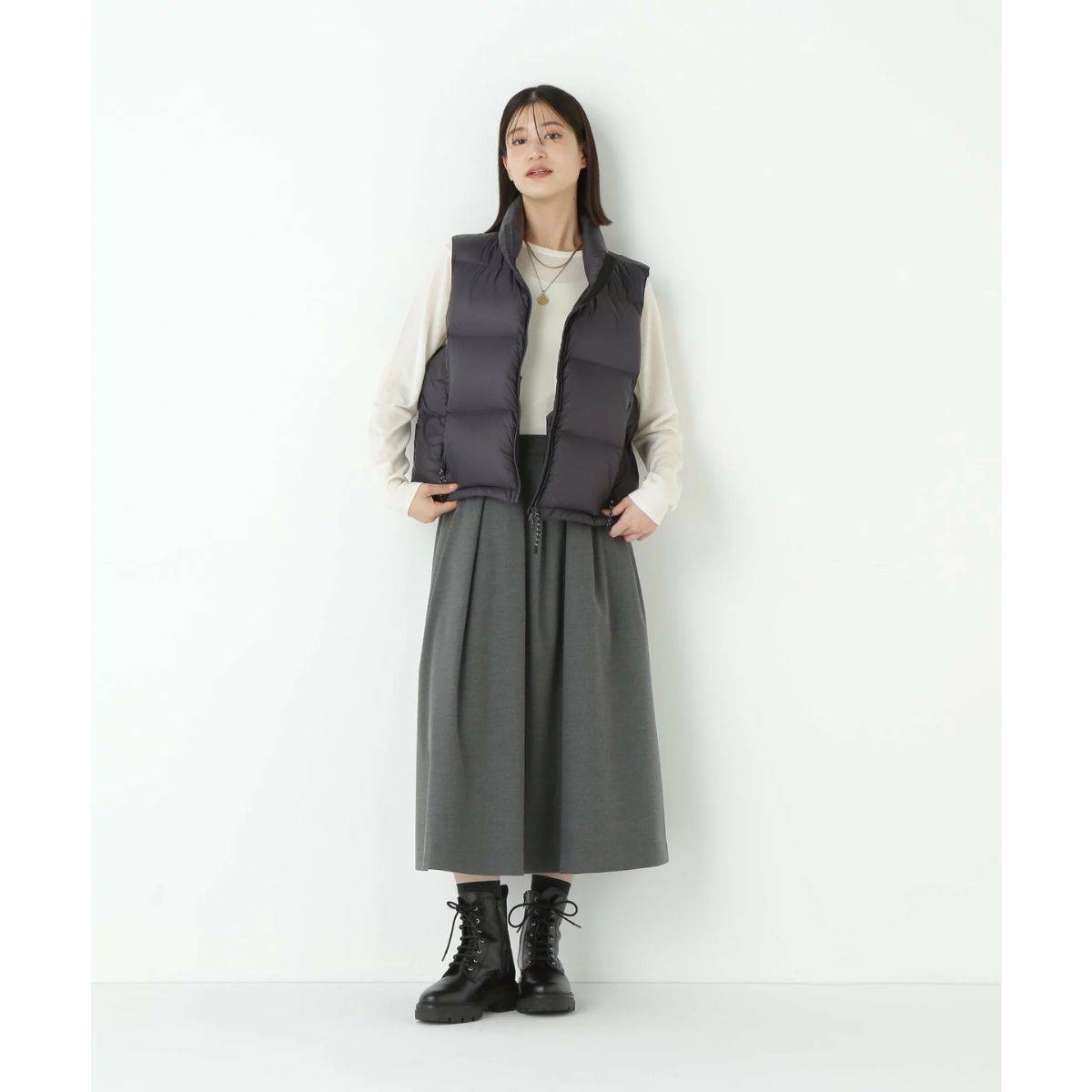 秋のダウンベストおすすめコーデ