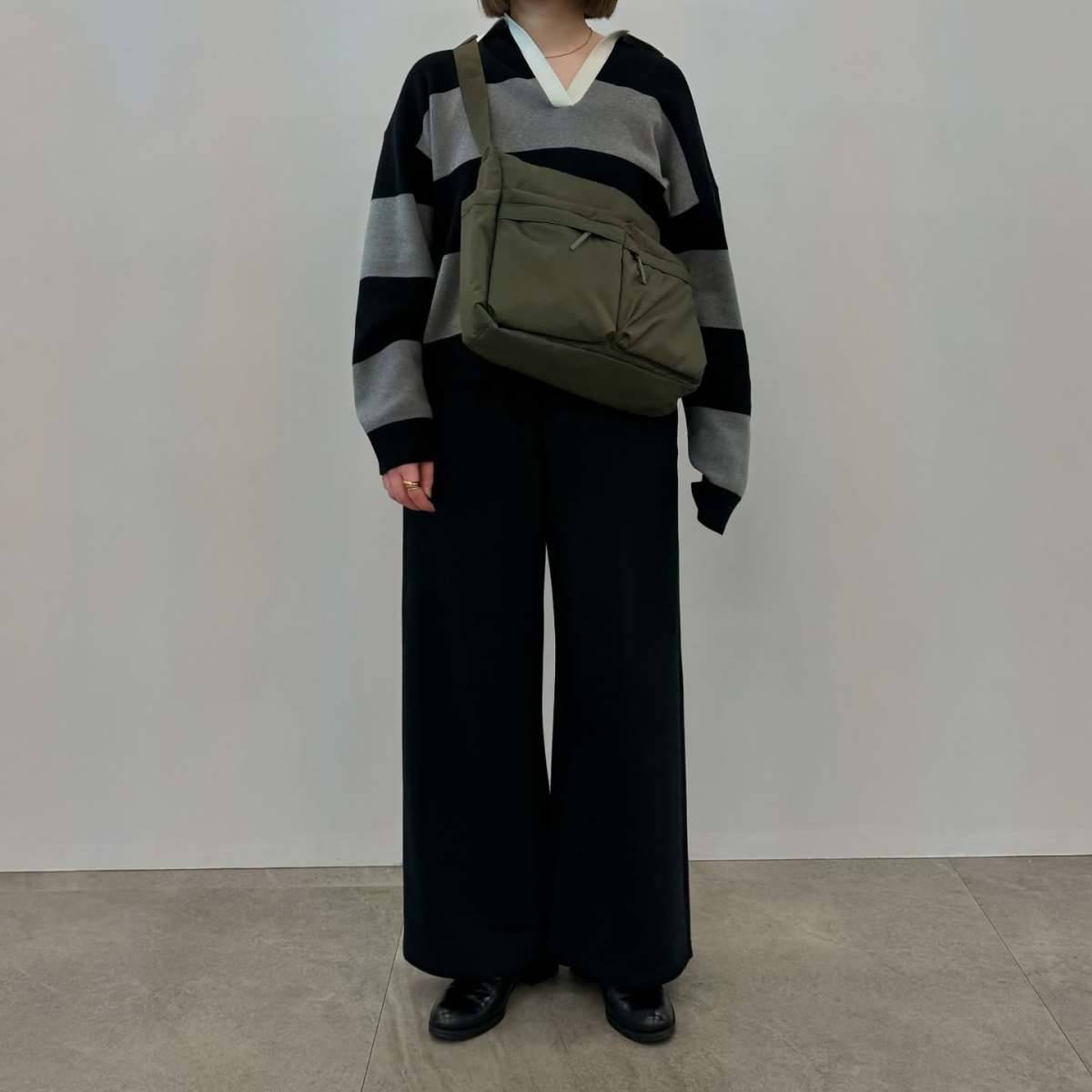 スキッパーデザイン×太めのボーダー柄