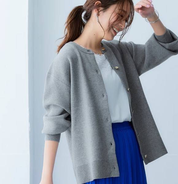 ニッセン スウェットライクニットカーディガン