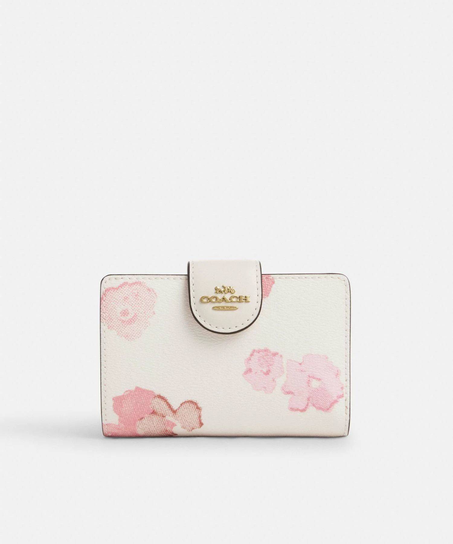 COACH OUTLET ミディアム コーナー ジップ ウォレット・フローラル プリント