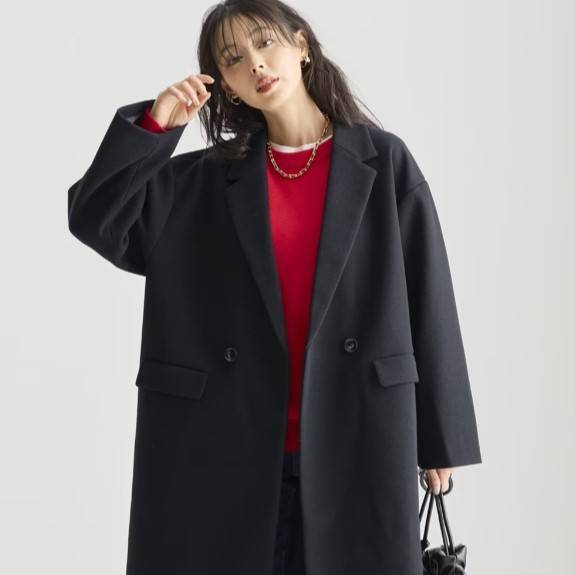 ニッセン 軽やかフェイクウールチェスターコート