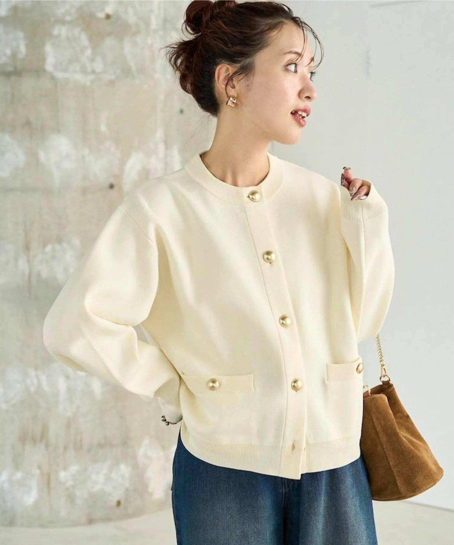 FREAK'S STORE 金ボタンニットカーディガン