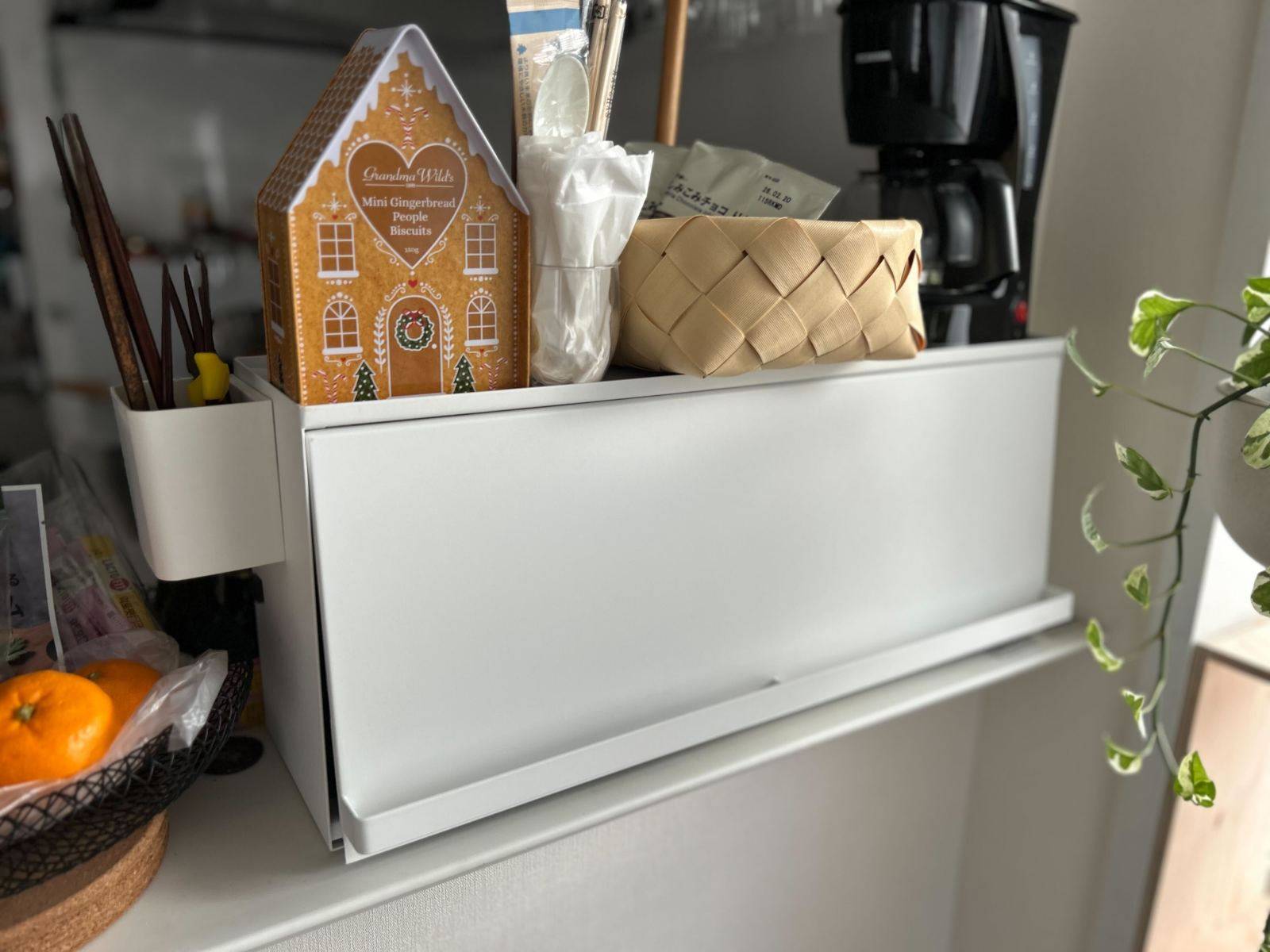 山崎実業 tower「前が開く キッチンカウンター上収納ラック タワー D15」