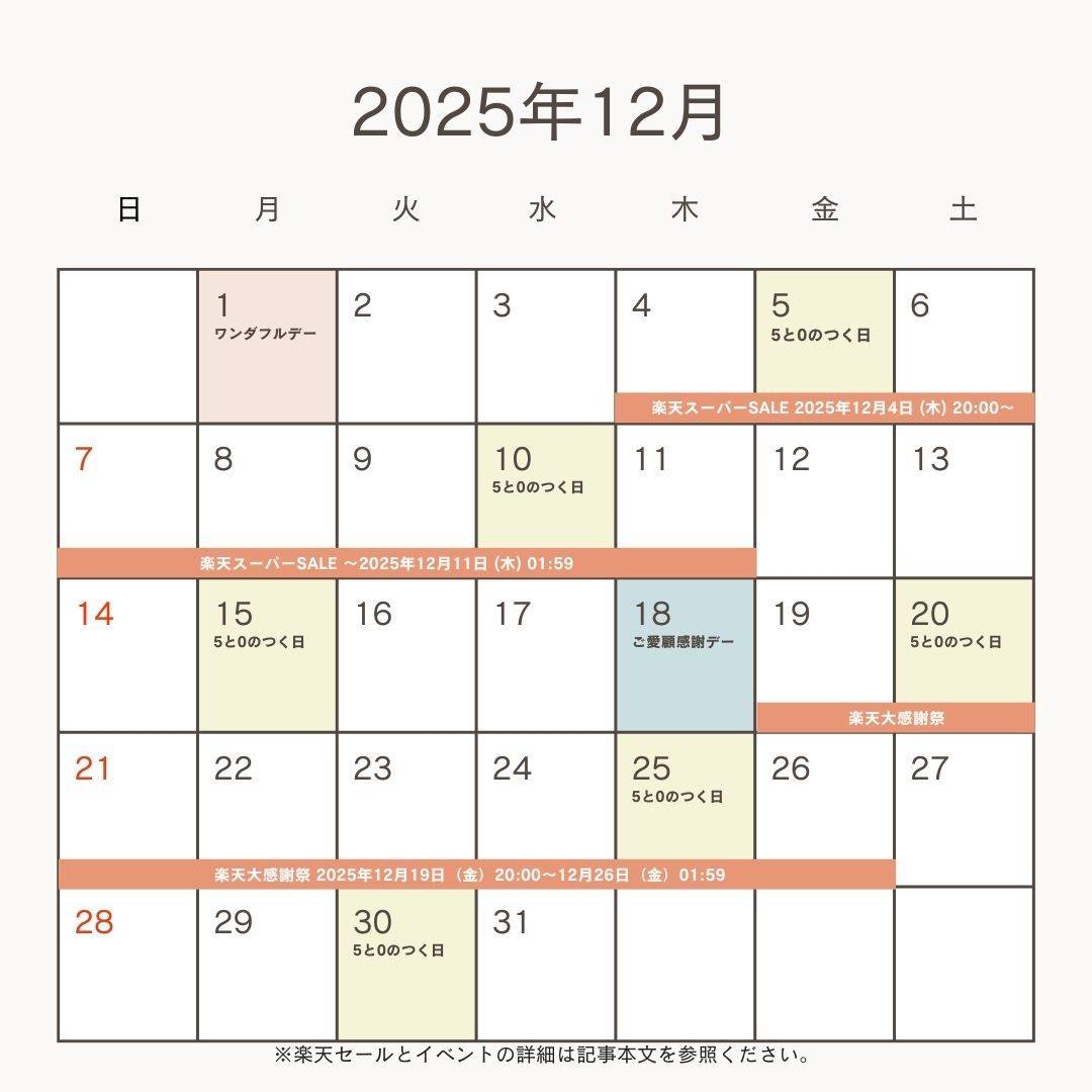 2025年12月の楽天セール＆イベント予想カレンダー