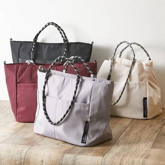 ロープ風ハンドル2WAYシンプルトートバッグ