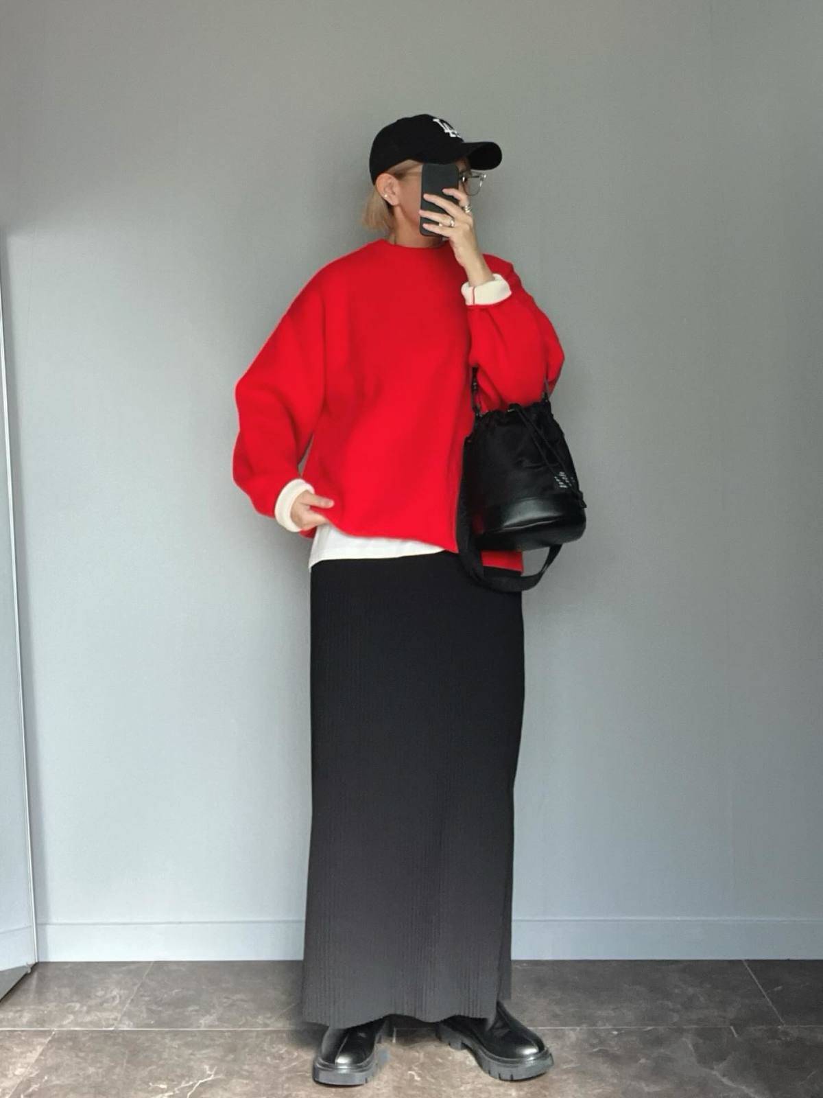 赤ニットを主役に♡