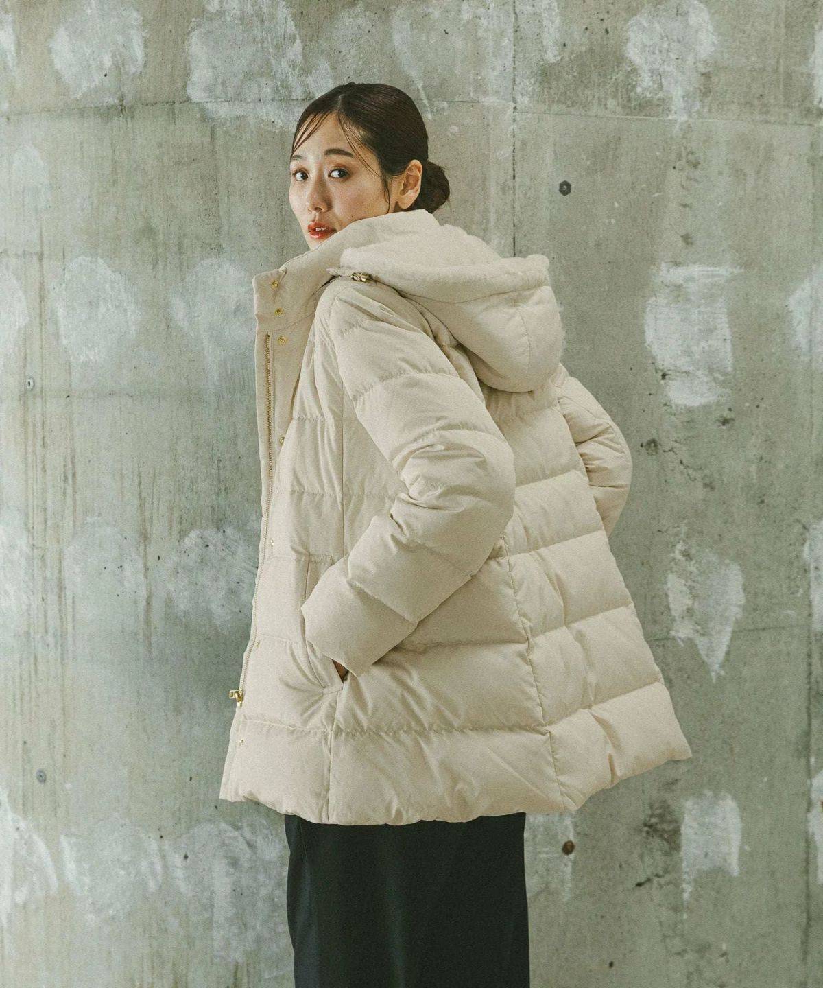 GLOBAL WORK ウツクシルエット撥水ダウンコート/497165