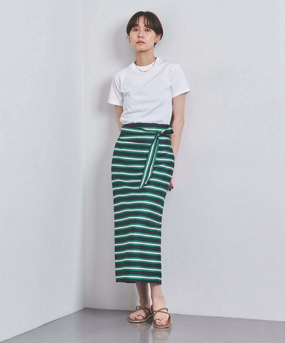 ボーダースカートコーデ