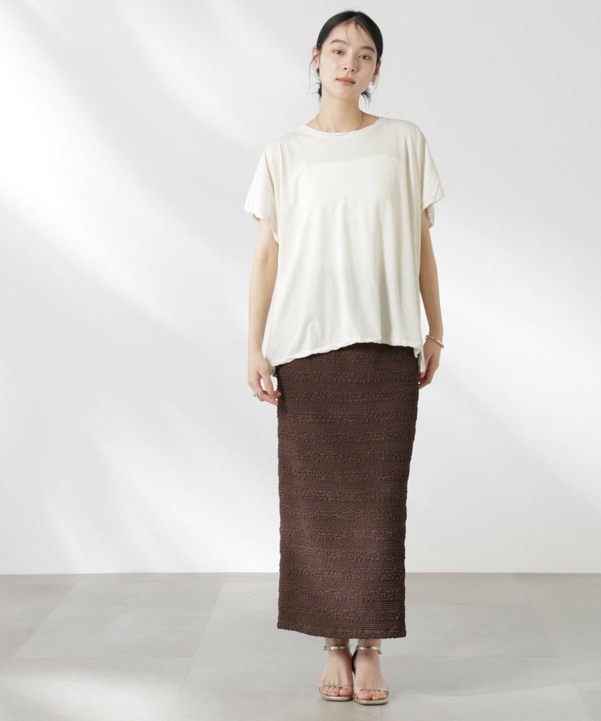 ボーダースカートコーデ