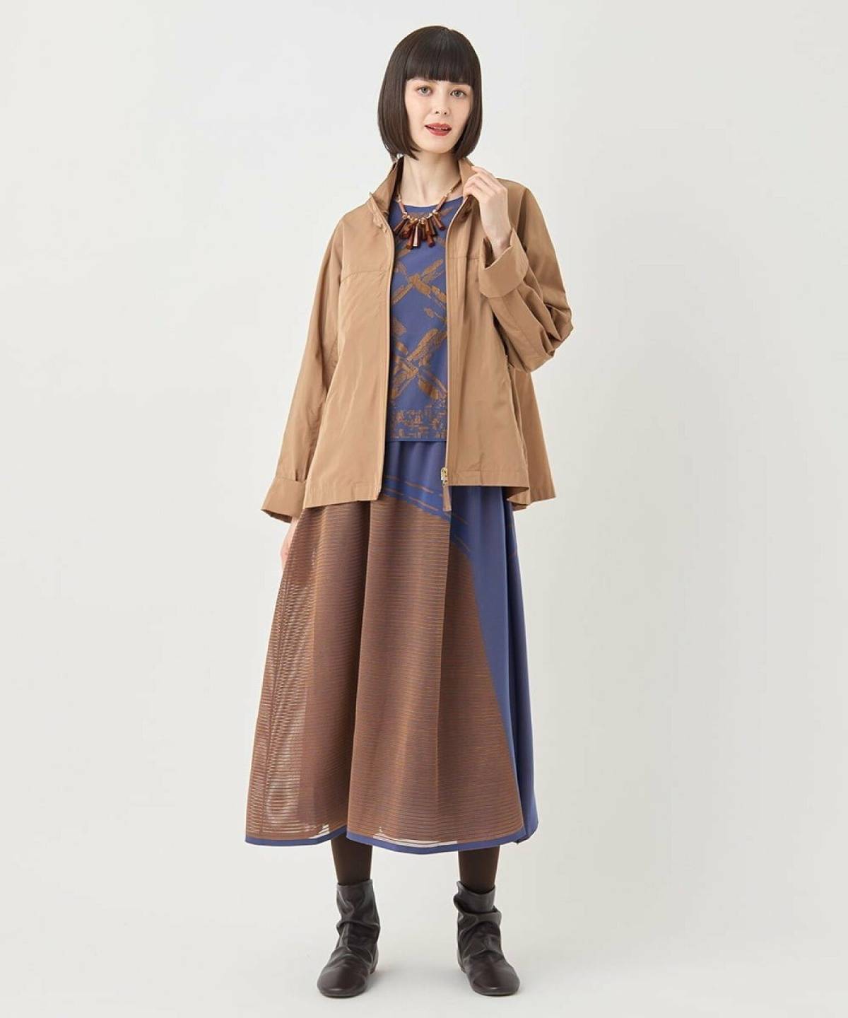 ボーダースカートコーデ