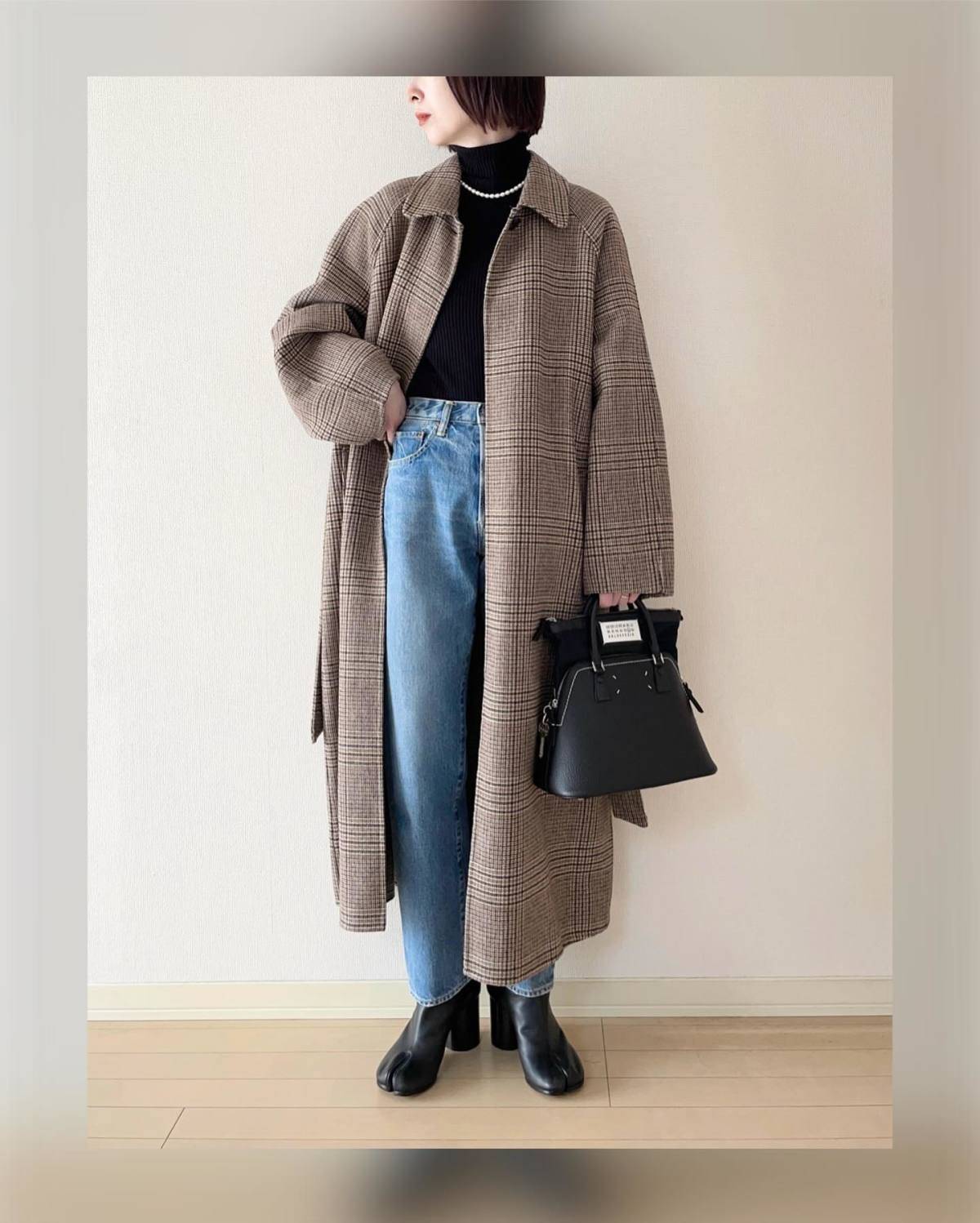 チェック柄コートを主役にする！