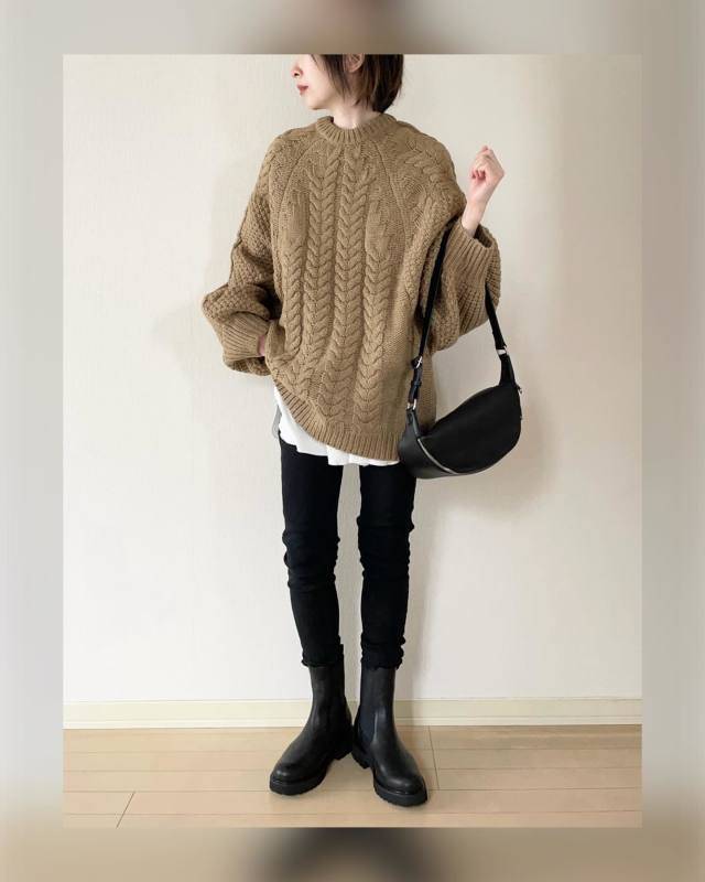 ケーブル編みニットを主役にする！