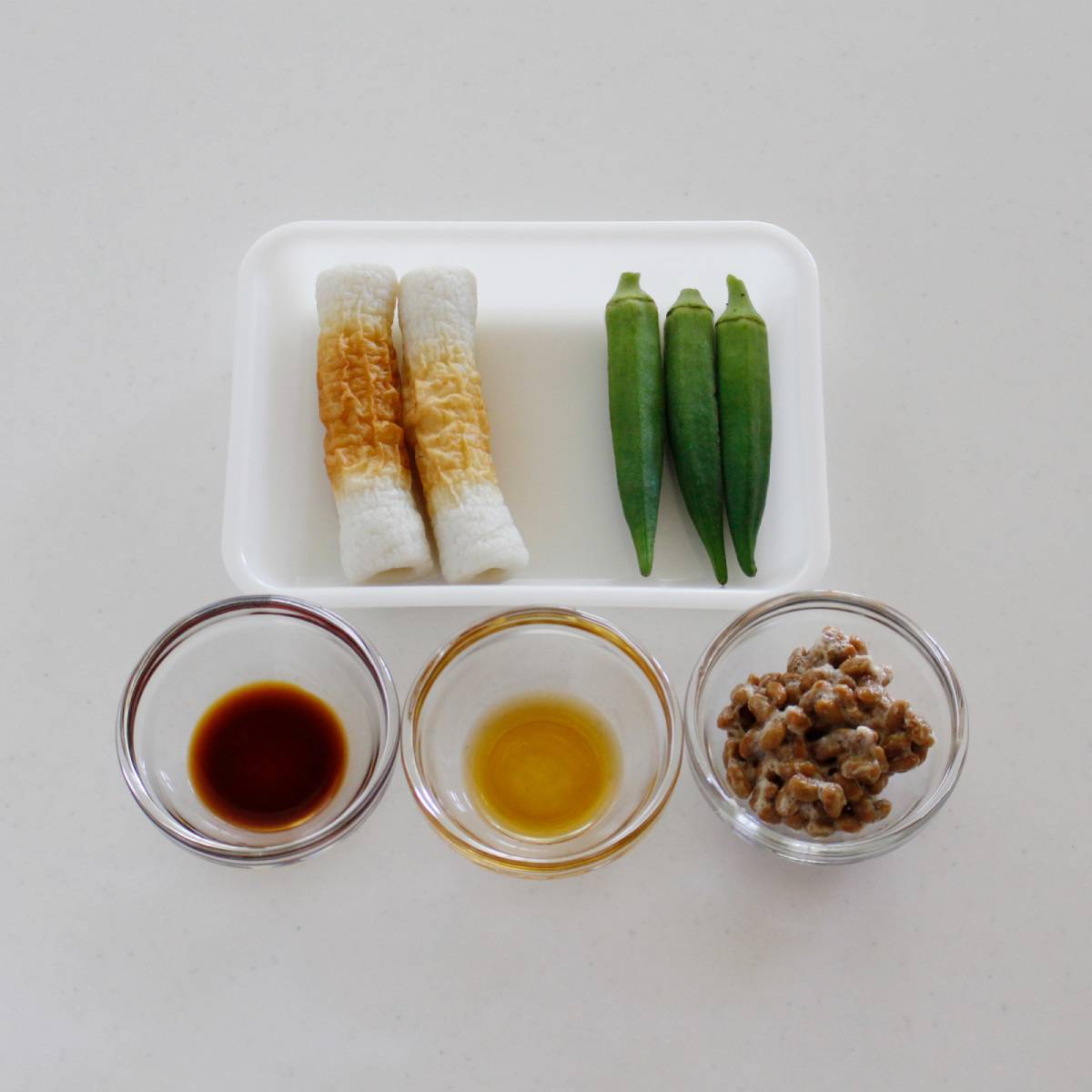 ニッスイ公式の「活ちくわのオクラ納豆あえ」のレシピ