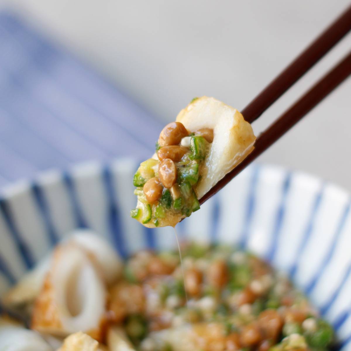 ニッスイ公式の「活ちくわのオクラ納豆あえ」のレシピ