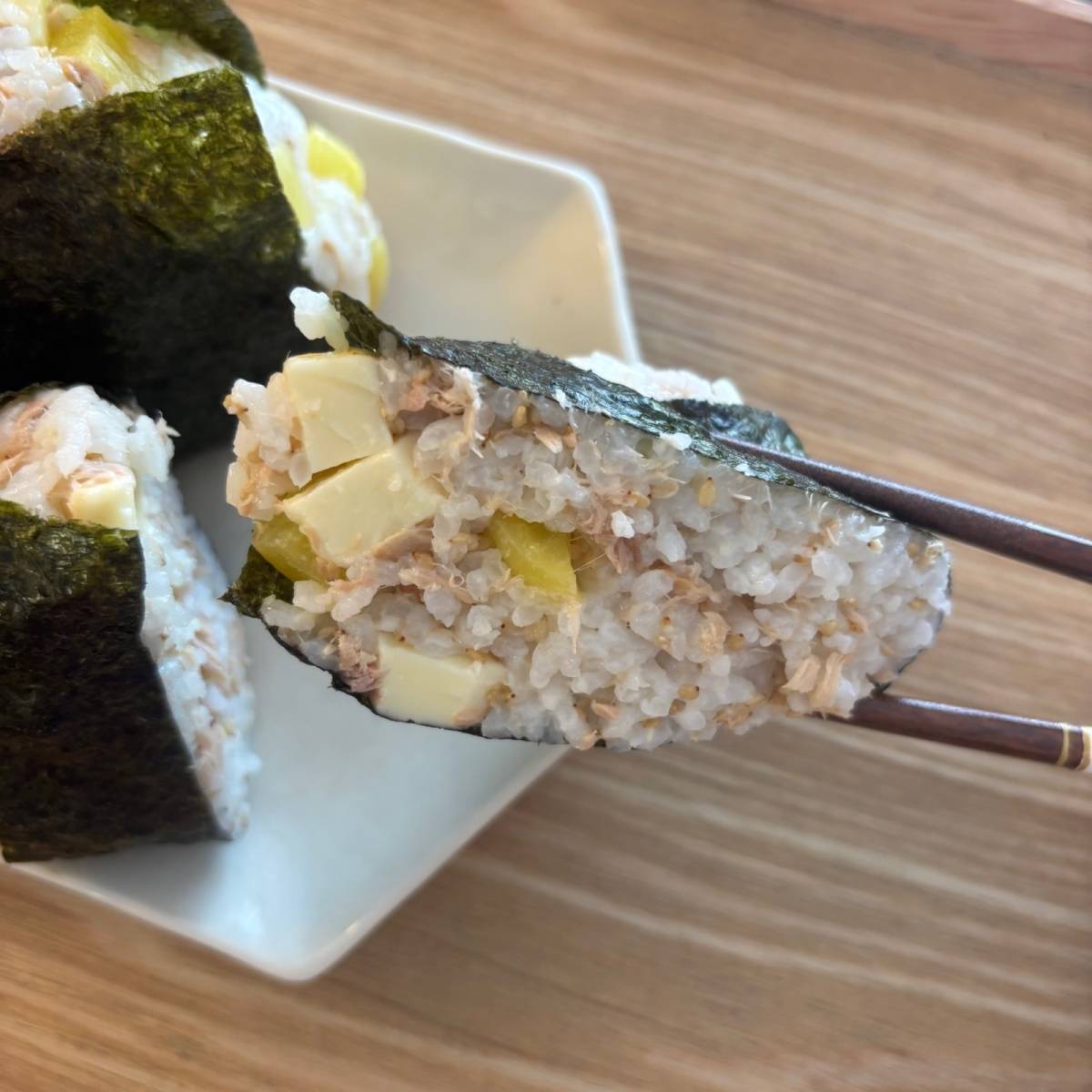 いなば公式の「ポリッとツナたくおにぎり」のレシピ