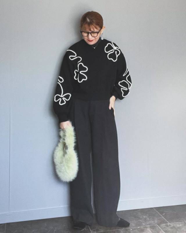 ロープデザインのカーディガンを主役に♡