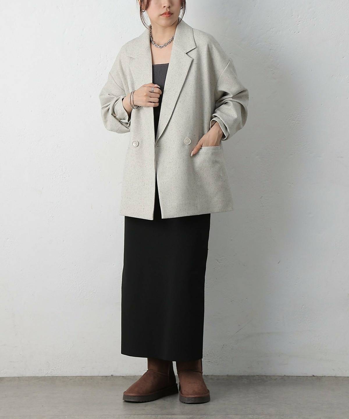 大人のムートンブーツコーデ