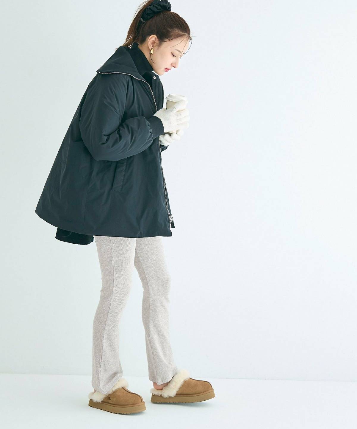 大人のムートンブーツコーデ
