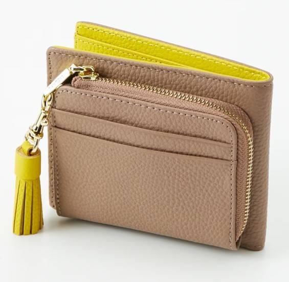 ニッセン 本革タッセル付2つ折り財布