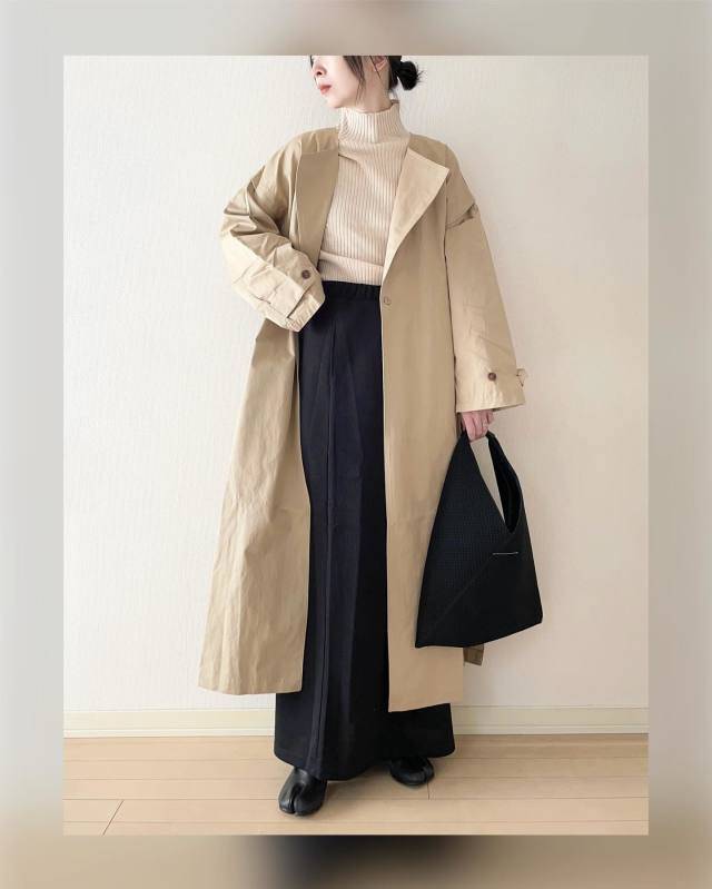 ロングコートを羽織る♪