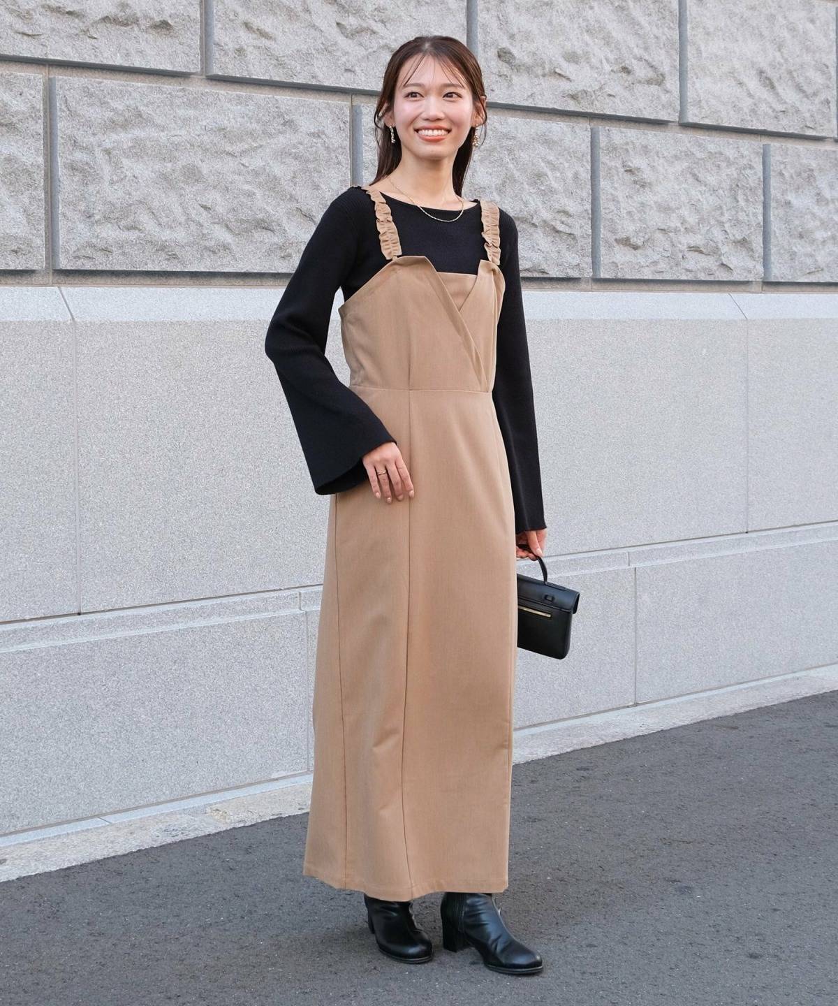 【30代40代】冬のキャミワンピコーデ