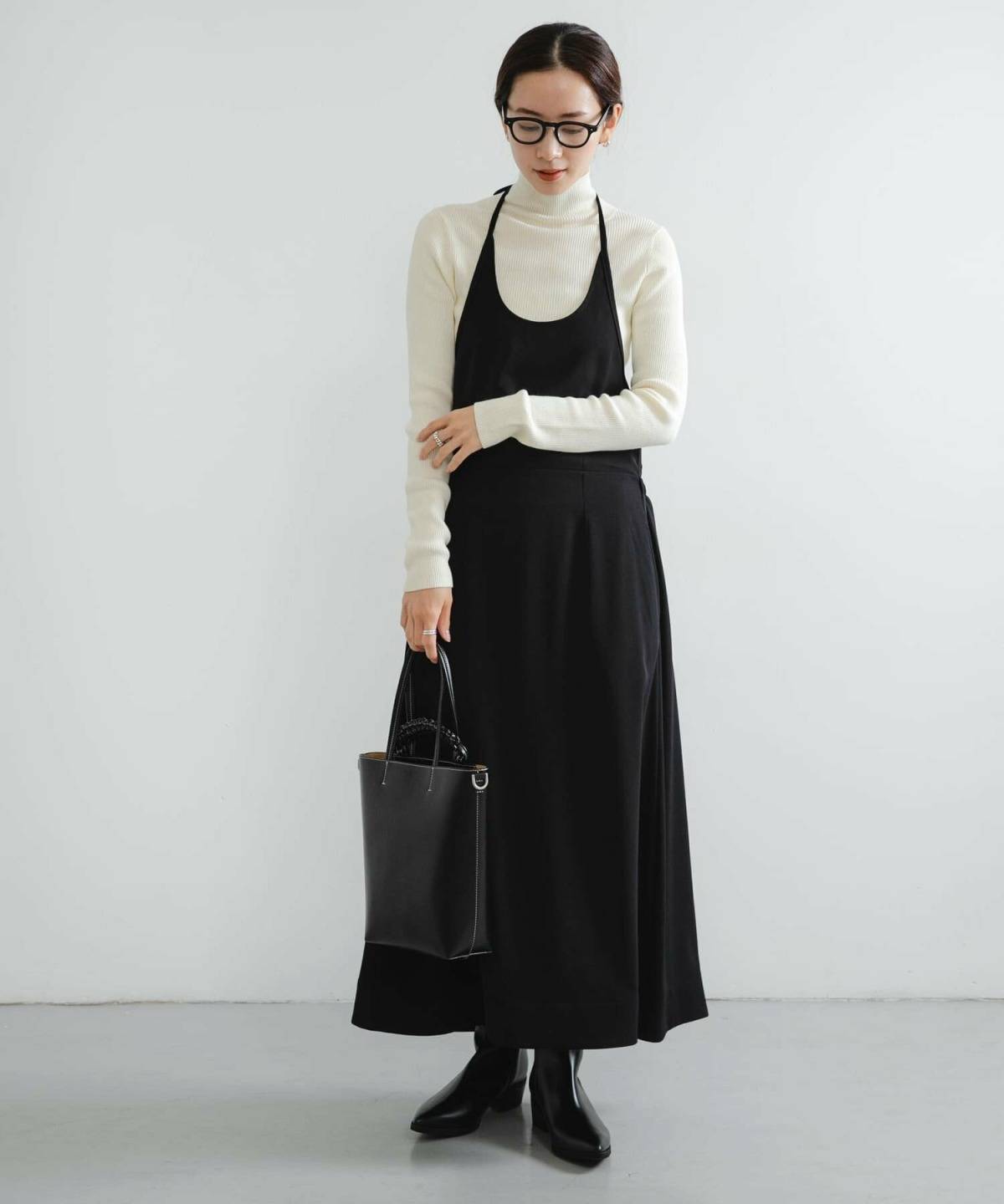 【30代40代】冬のキャミワンピコーデ