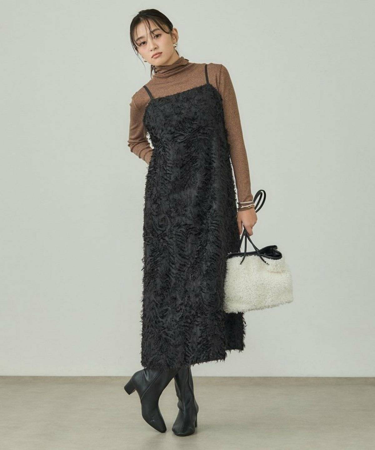 【30代40代】冬のキャミワンピコーデ