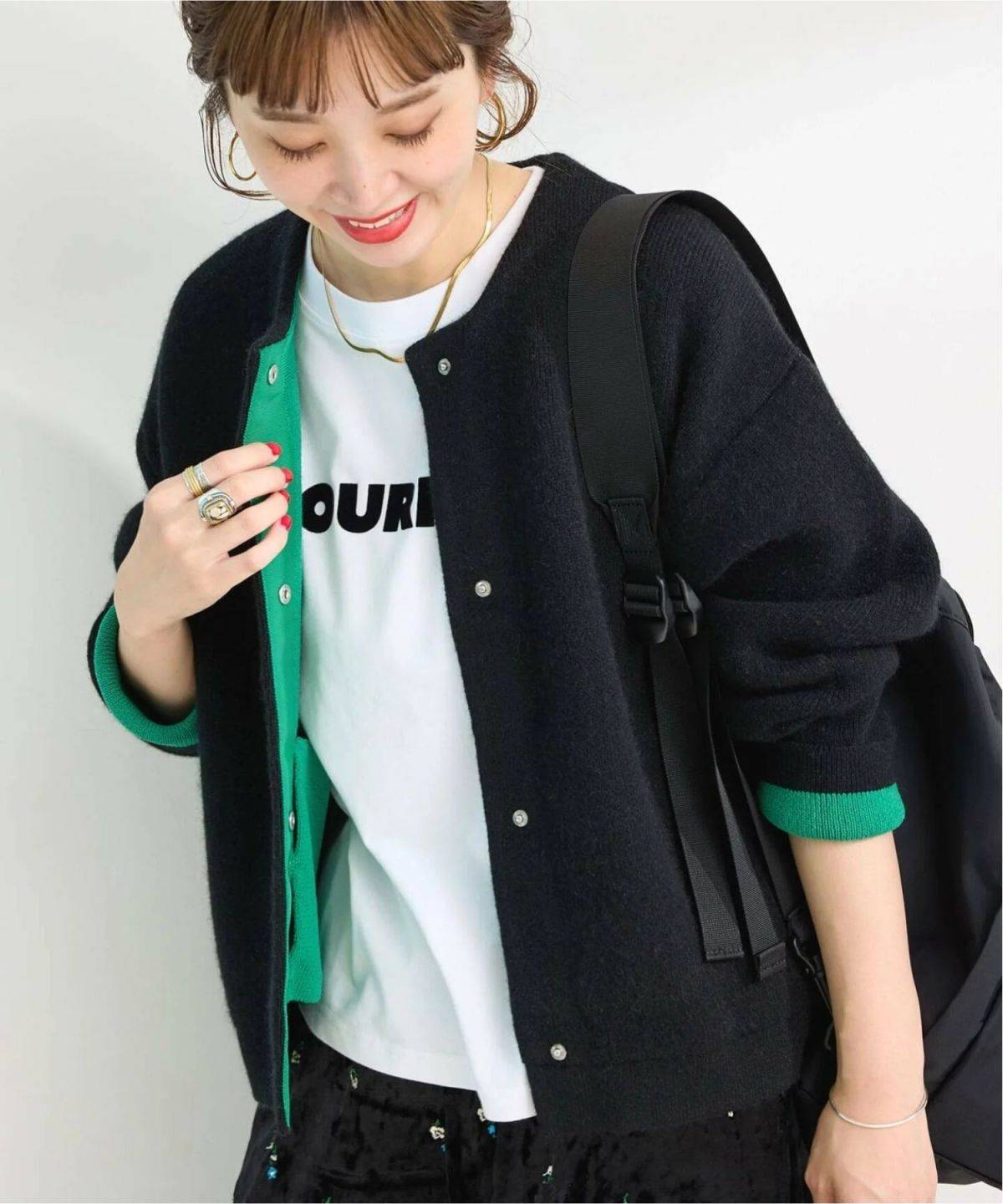 B.C STOCK 《追加3》2層スムース編みニットブルゾン