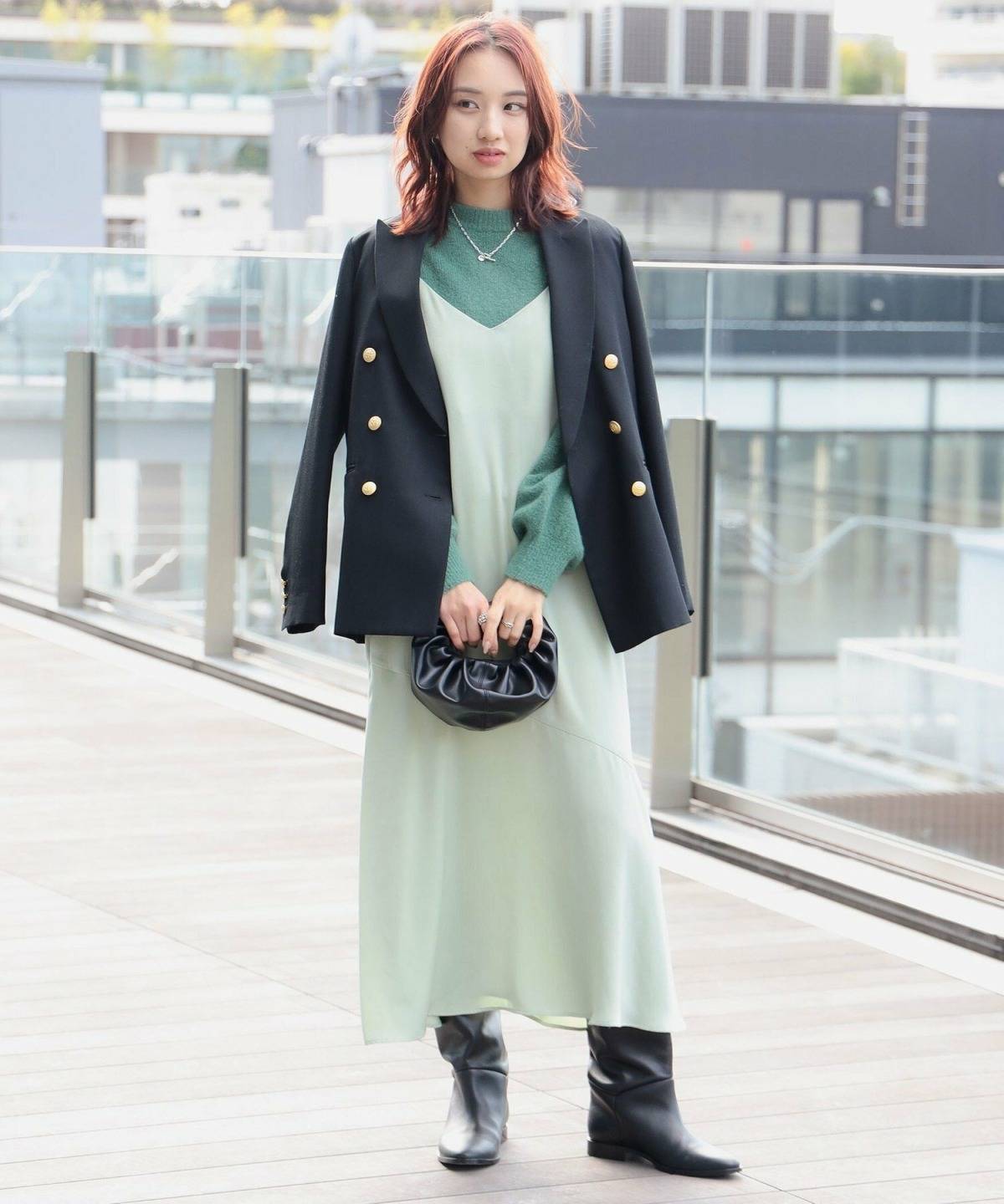 【30代40代】冬のキャミワンピコーデ