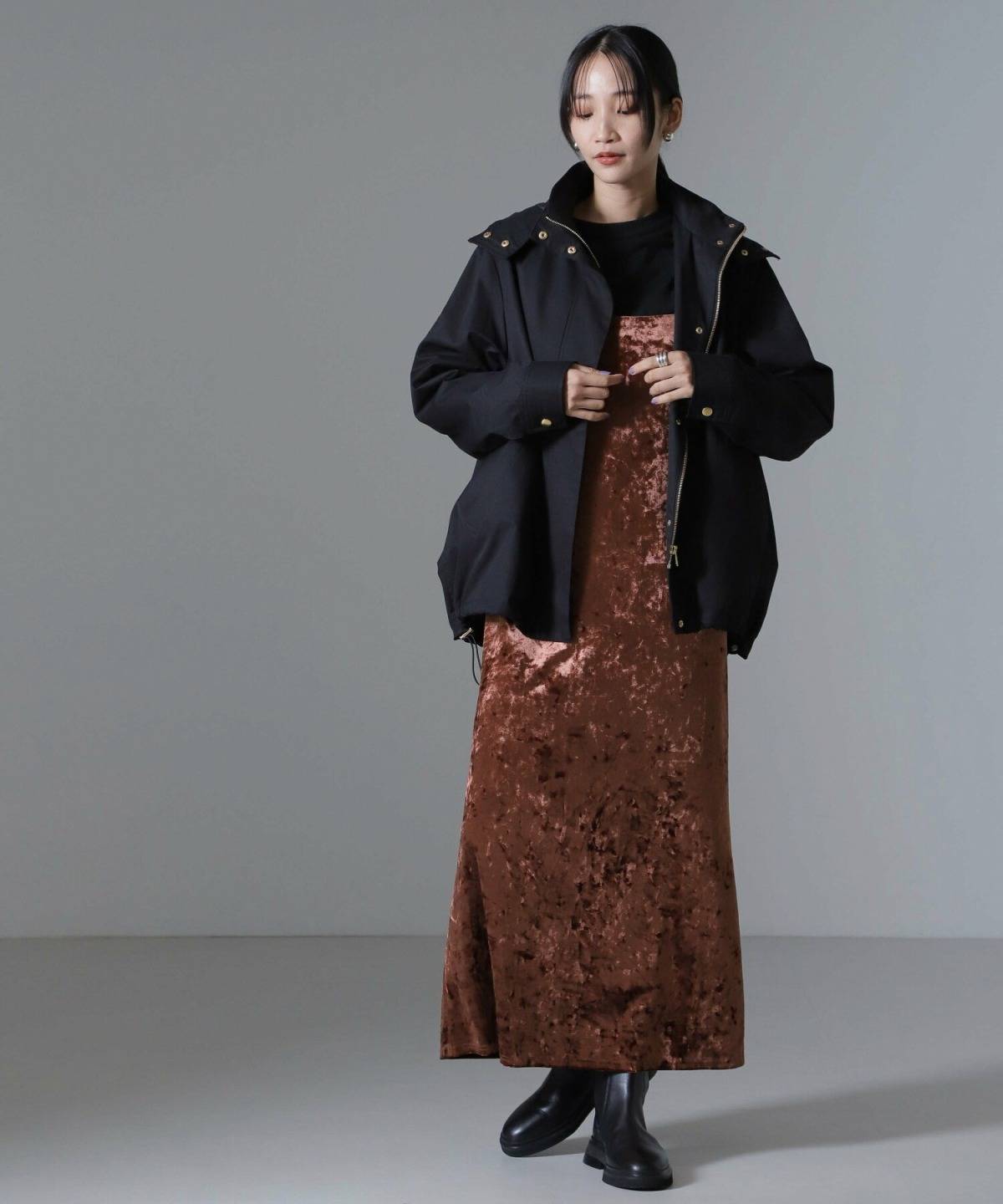 【30代40代】冬のキャミワンピコーデ