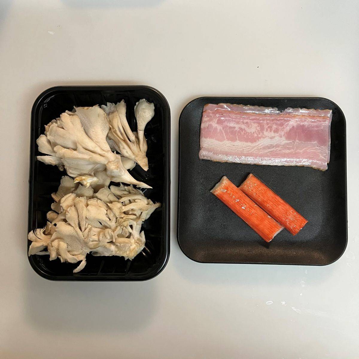 いちまさ公式の「まいたけとカニかまのベーコン巻き」のレシピ