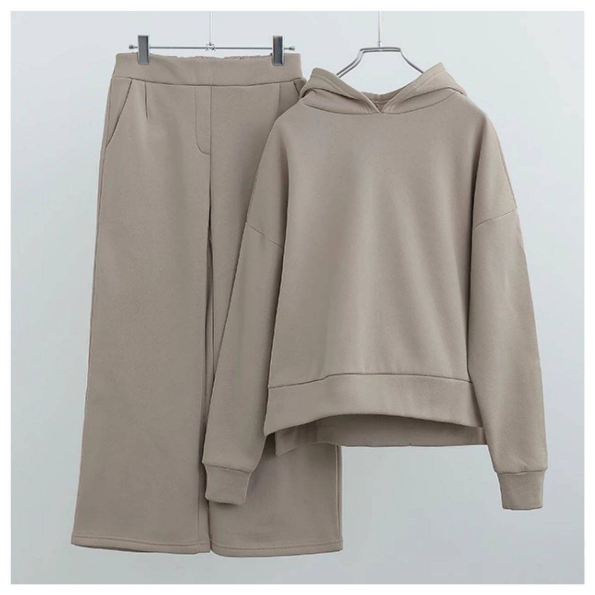 ファッションレター 裏起毛ワイドパンツ＆ドロップショルダーパーカー