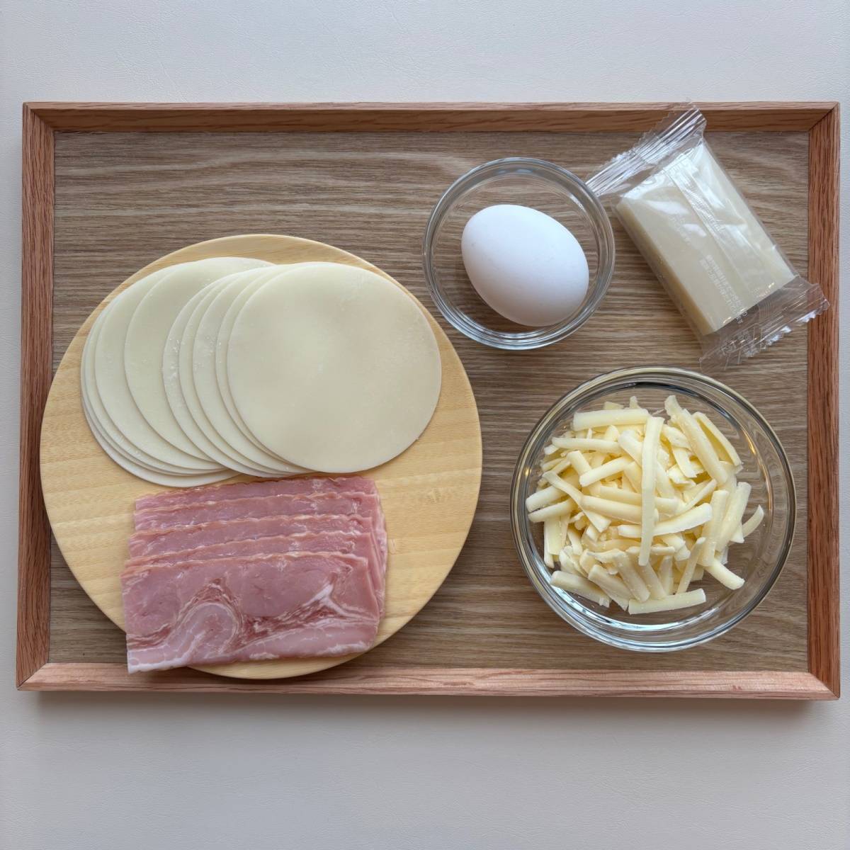 モランボン公式の「ベーコンとチーズのガレット風」のレシピ