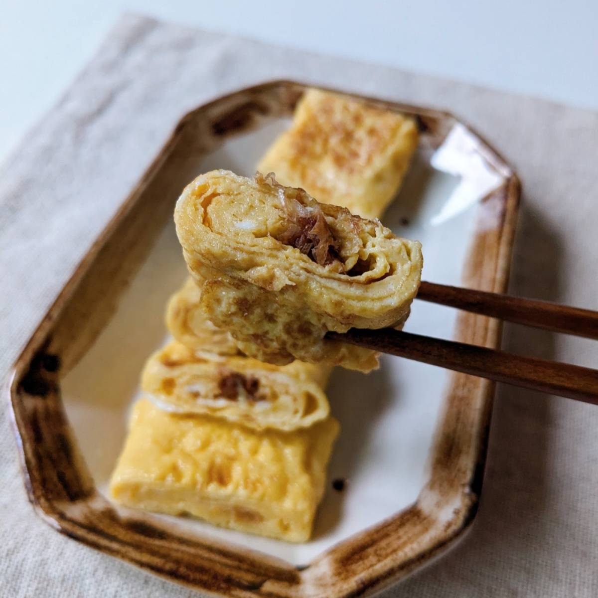 ヤマキ公式の「節巻きたまご（おかか入り厚焼き卵）」のレシピ