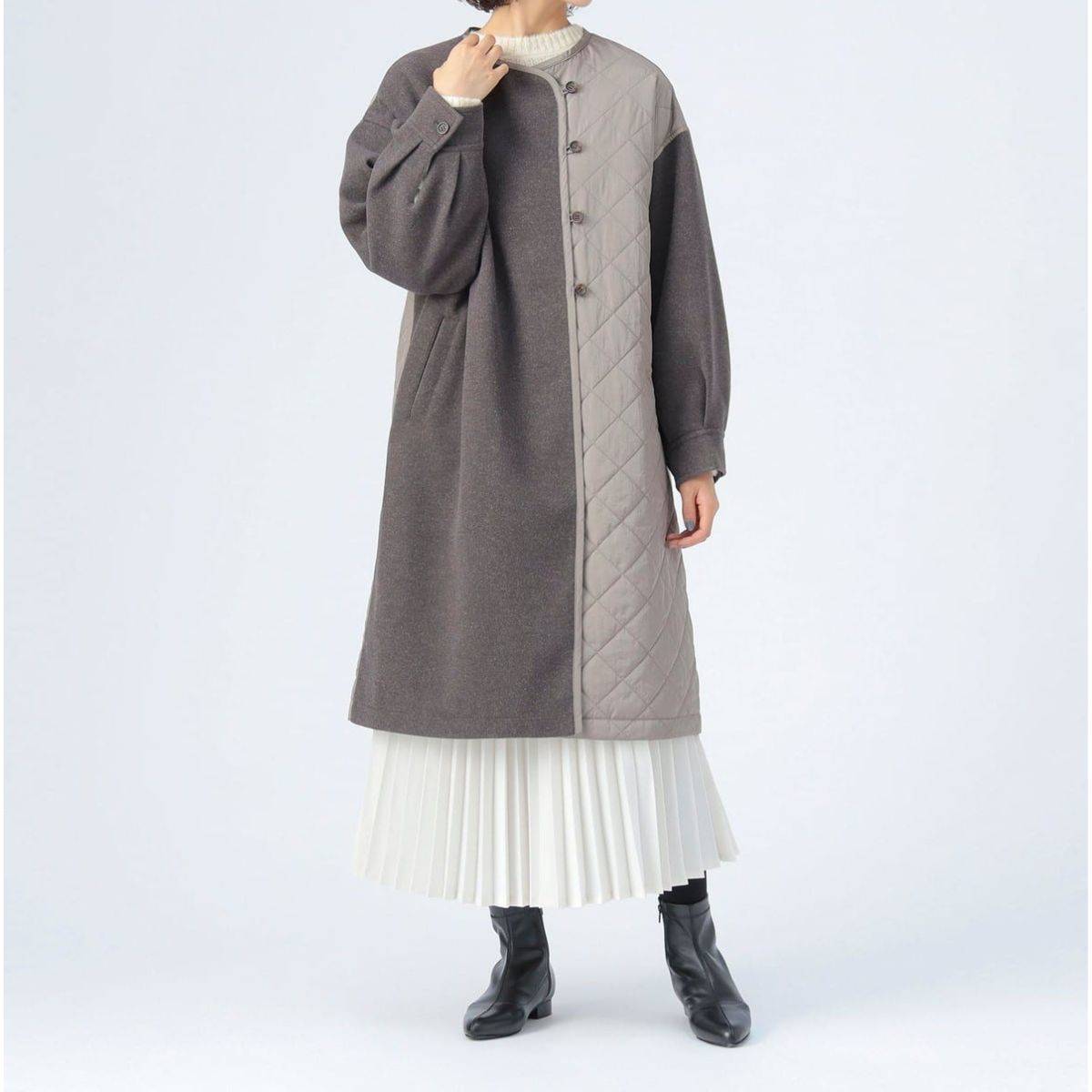 BEAMS HEART 配色 キルティングコート