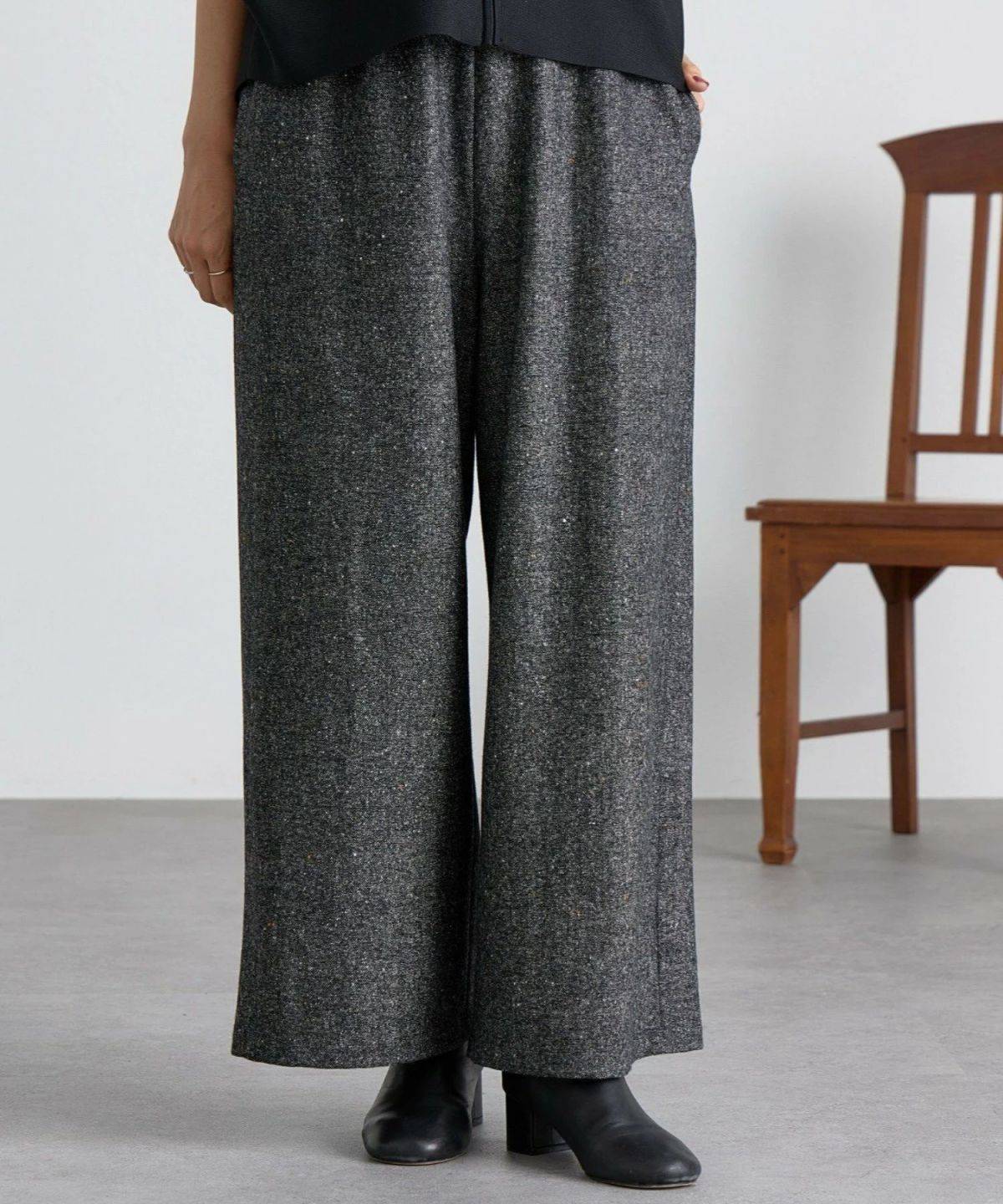 BEARDSLEY ウエストリブネップツイードパンツ