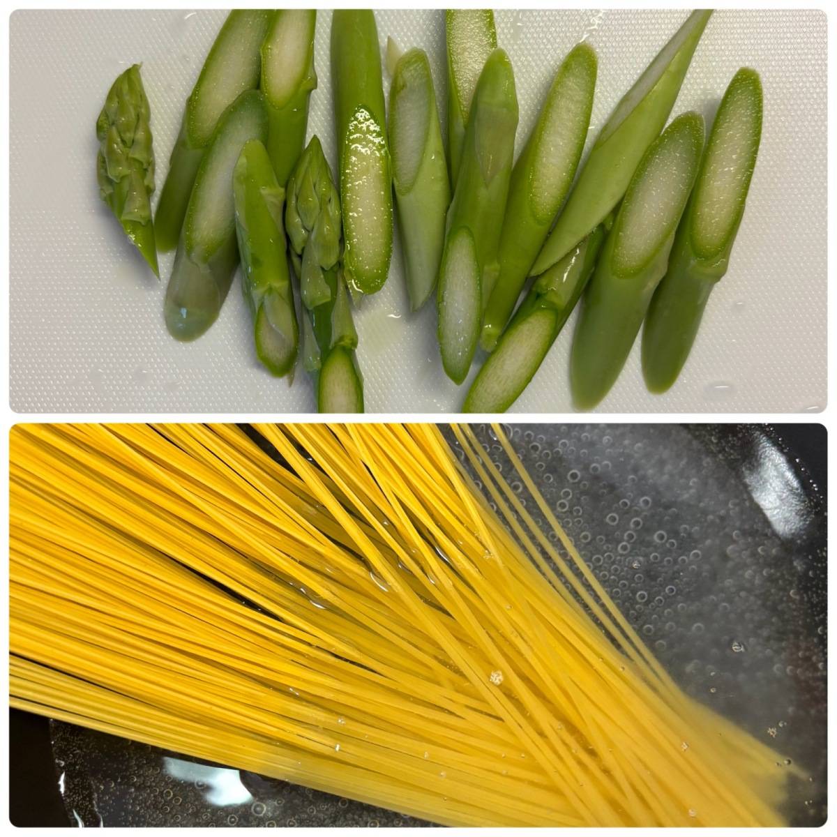 永谷園公式の「松茸風味のアスパラクリーミーパスタ」のレシピ